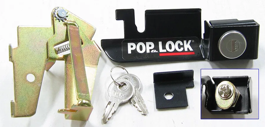 PL2300 – POPNLOCK LLC Tailgate Lock, Locks Tailgate Handle Manual Black Steel Direct-Fit